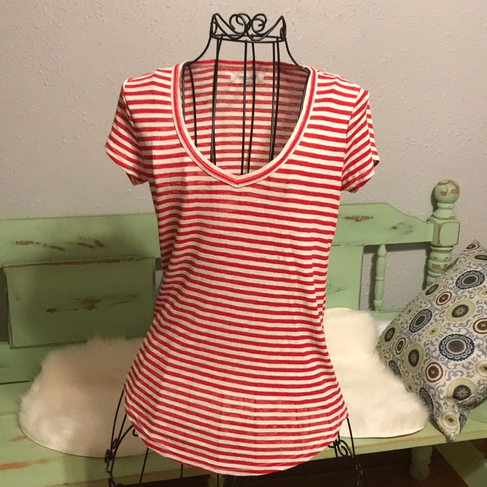 Madewell red striped tee